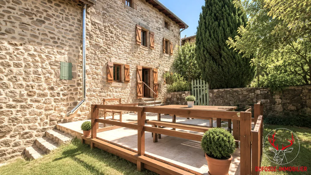 Terrass - Renovated Stone House in Dornas, Ardèche