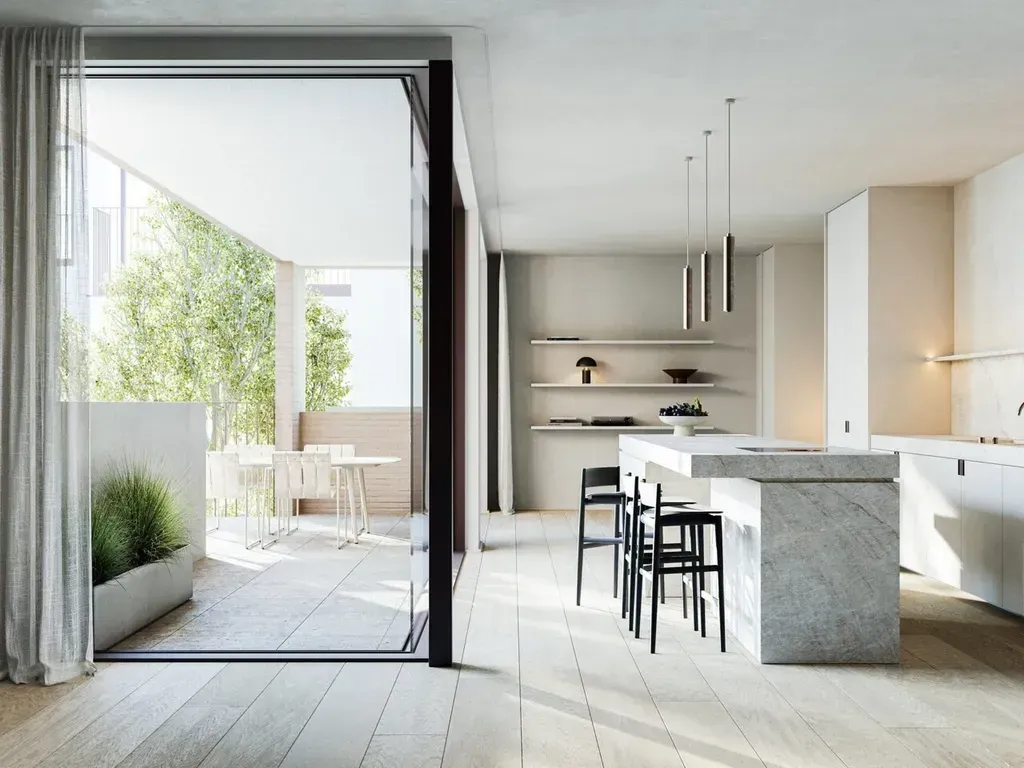 Köök - Apartment with Garden View in Antwerp