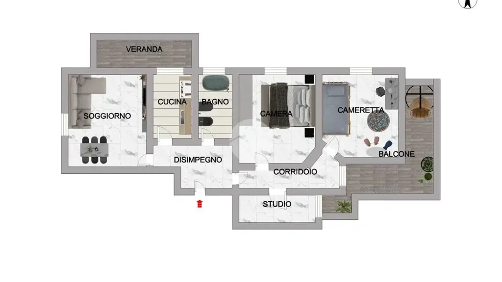 Plaan - Bright Apartment with Balcony in Palermo