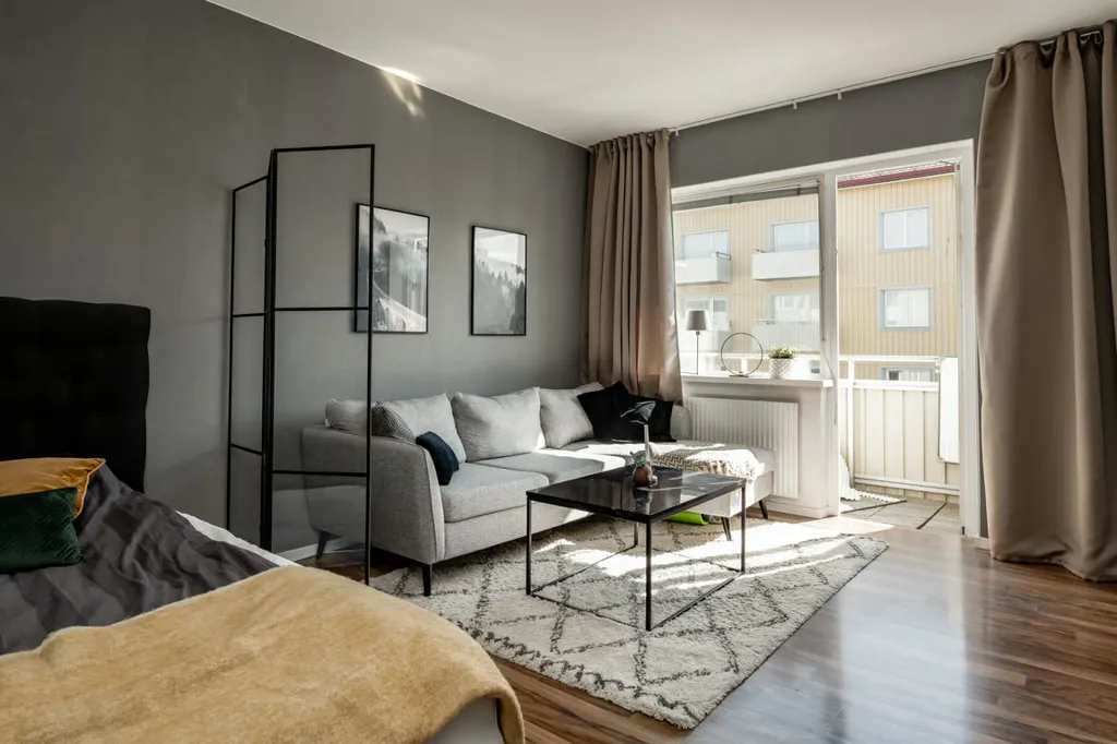 Séjour - Charming Central Flat with Balcony in Söderhamn