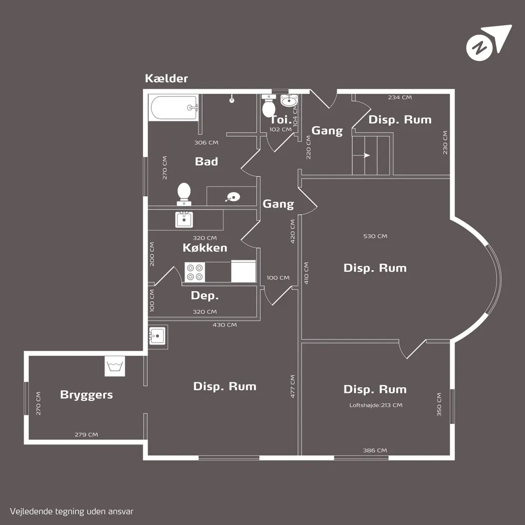 Plaan - Villa Apartment with Garden in Hellerup