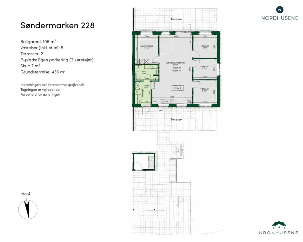 Plaan - Contemporary House with Terrace in Tølløse