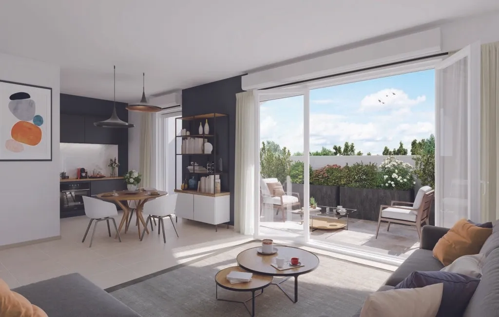 Séjour - Appartements Neufs avec Jardins à Colomiers