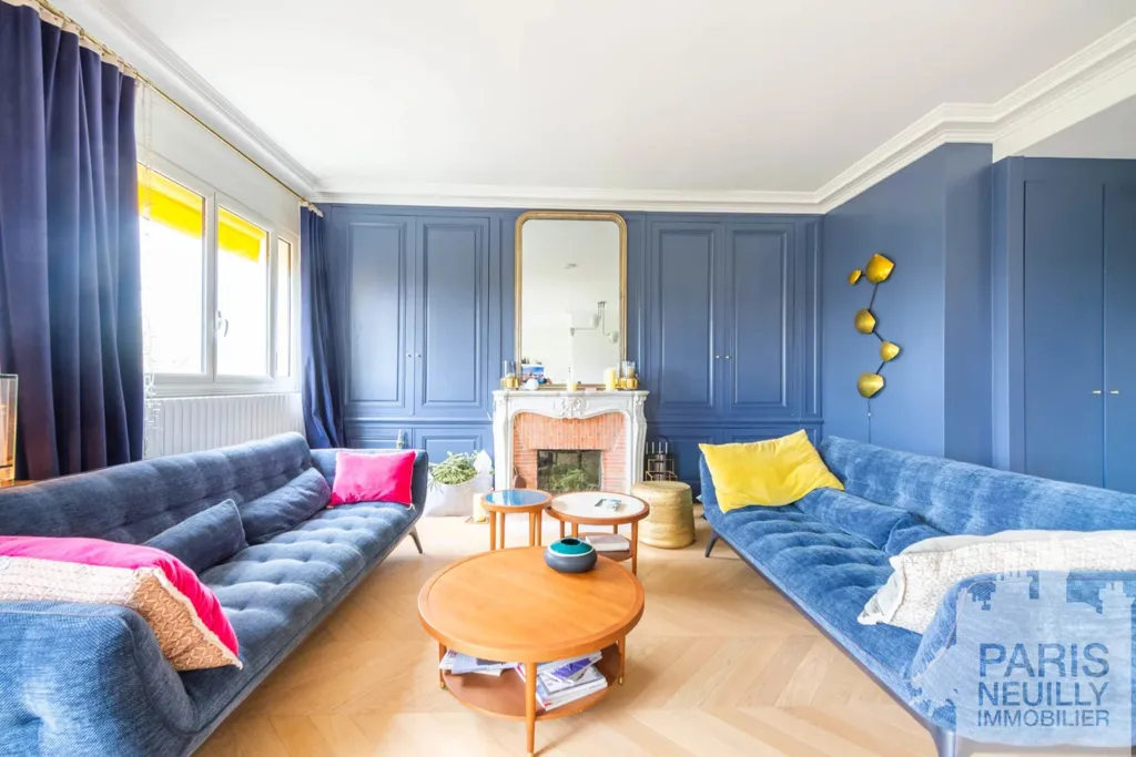 Séjour - Appartement Luxueux avec Balcon à Neuilly-sur-Seine