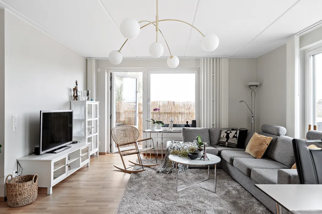 Living Room - Modern Flat with Glazed Balcony in Nyby