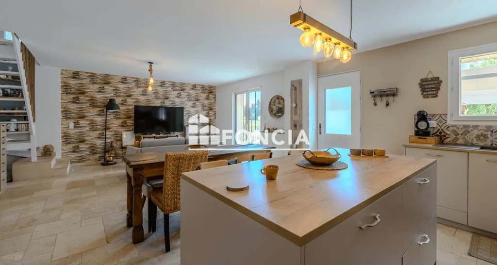 Kitchen - Charming Stone Mas with Lavender View in Le Thor