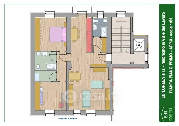Plan - Attico with Balcony in Piazza Meardi, Voghera