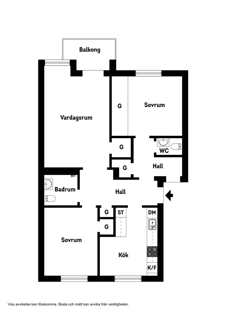 Plaan - Apartment with Balcony in Södermalm