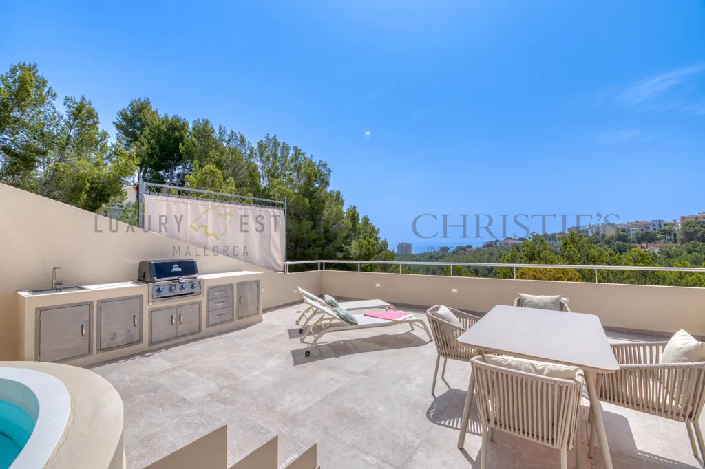 Terrasse - Refurbished Penthouse with Rooftop Pool in Bendinat