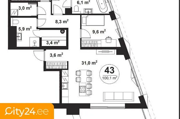 Appartement 4 pièces à Tallinn