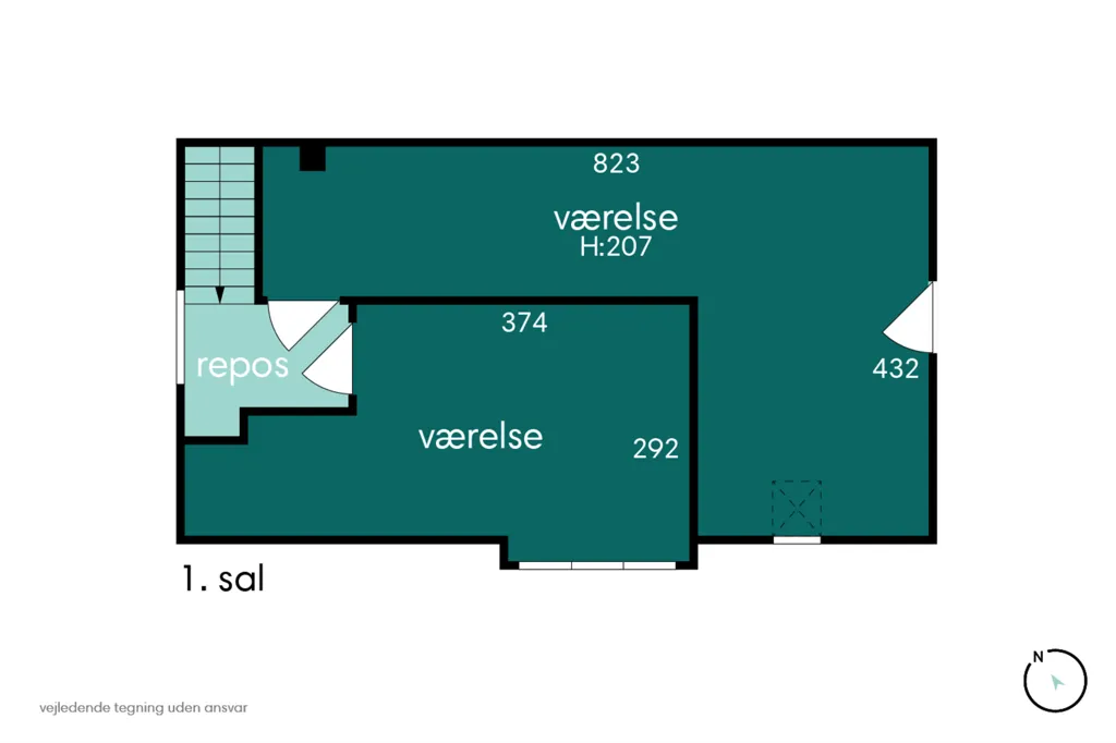 Plaan - Historic Villa with Garden in Aulum