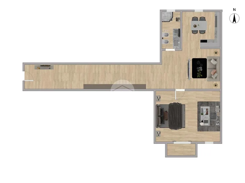 Plaan - 2-Bedroom Flat with Balcony in Cermenate, Milan