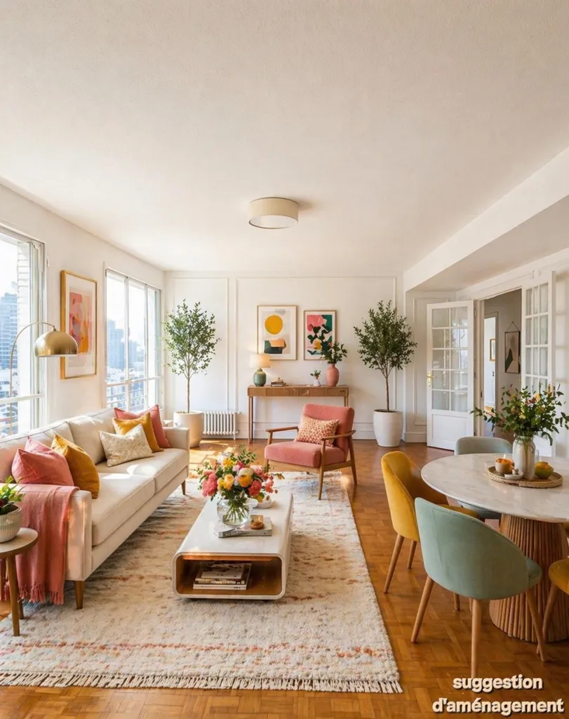 Séjour - Appartement Lumineux sans Vis-à-Vis au 13e Arrondissement de Paris
