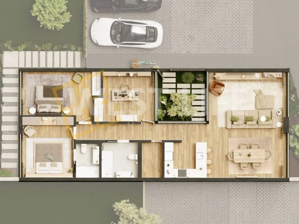 Plan - Contemporary House with Private Garden in Mafra