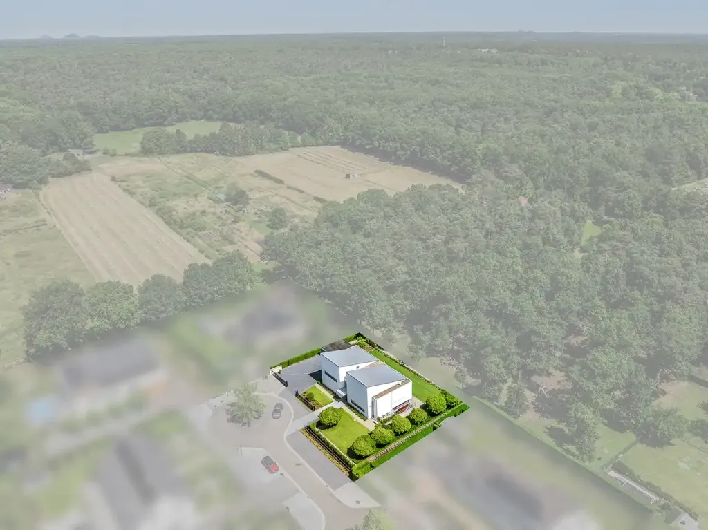 Vue aérienne - Villa Luxueuse avec Piscine Intérieure à Lanaken