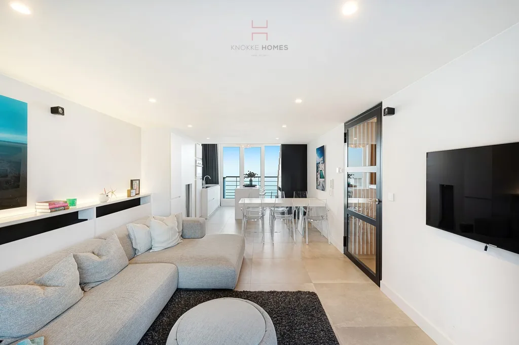 Séjour - Duplex Mansardé avec Mezzanine et Vue Mer à Zeedijk-Het-Zoute