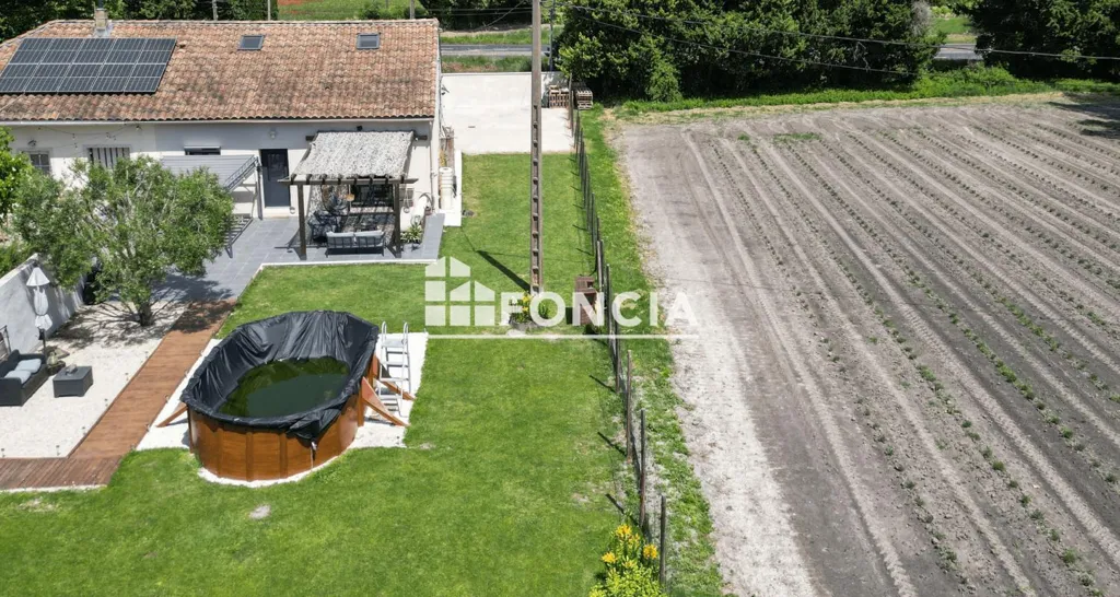 Aerial - Charming Stone Mas with Lavender View in Le Thor