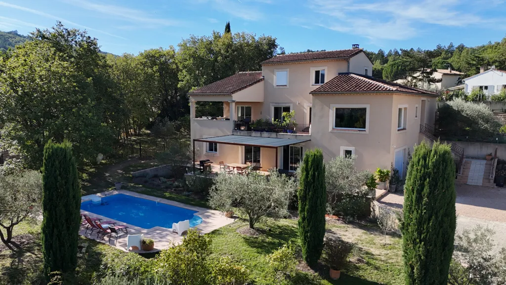 Vue aérienne - Villa Luxueuse avec Piscine à Malaucène