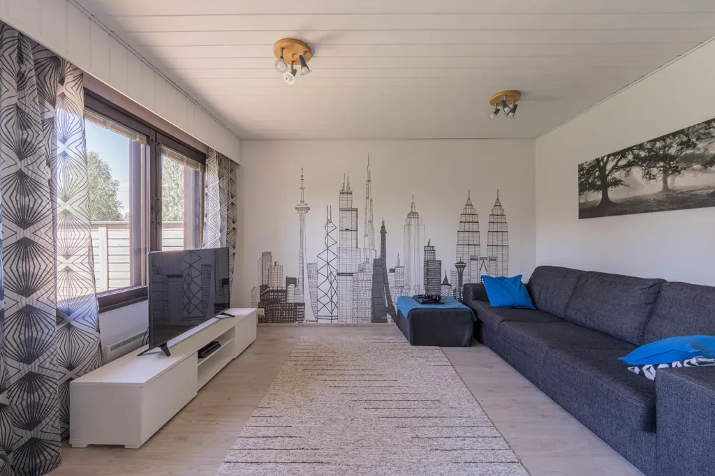Living Room - Compact Terraced House with Garden in Nilsiä