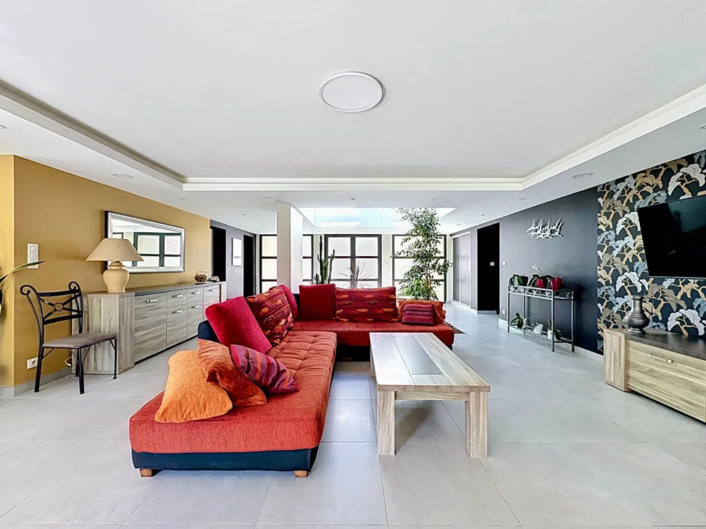 Living Room - Architectural Villa with Pool in Perpignan Area