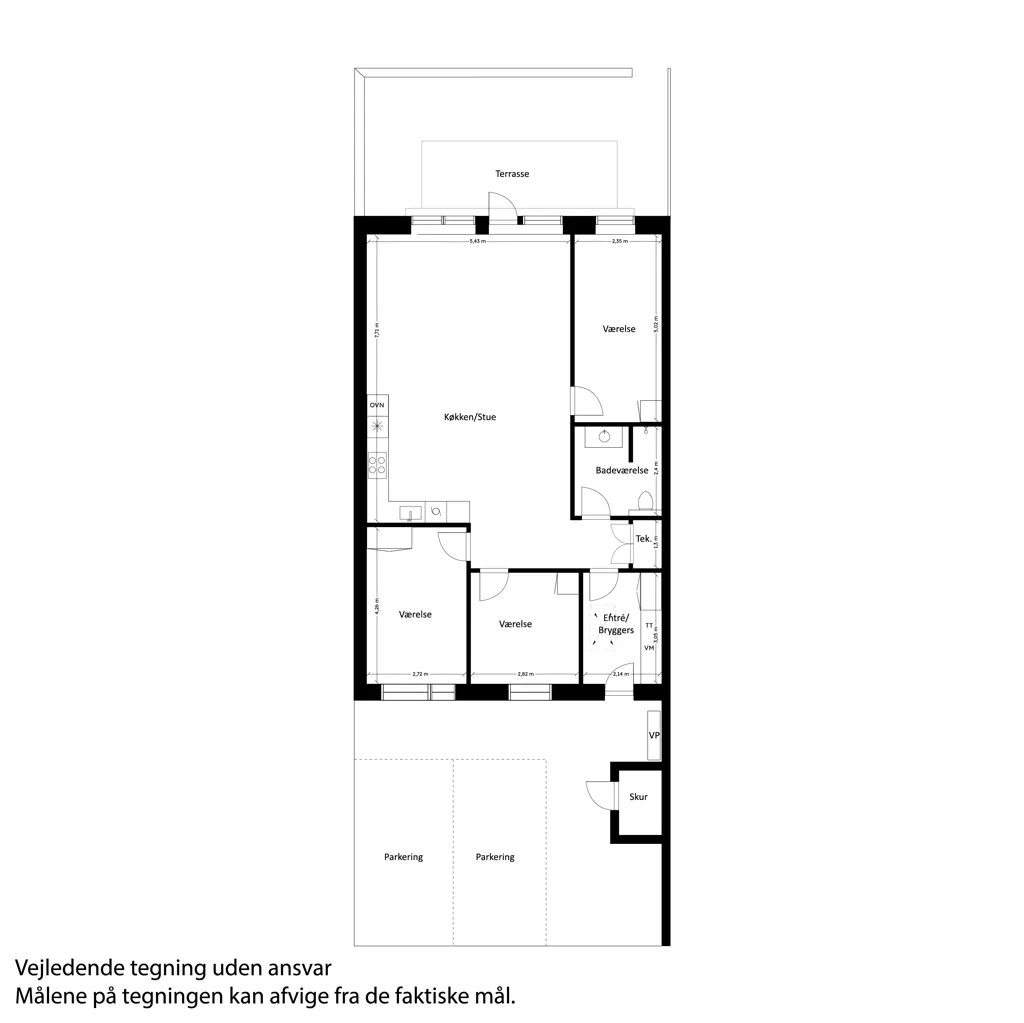 Plaan - Modern Bungalow with Balcony in Slangerup