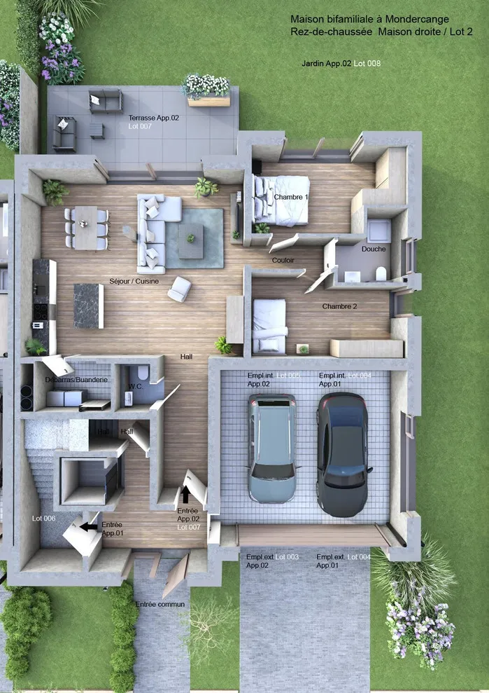 Floor Plan - Modern Residences with Terraces in Mondercange