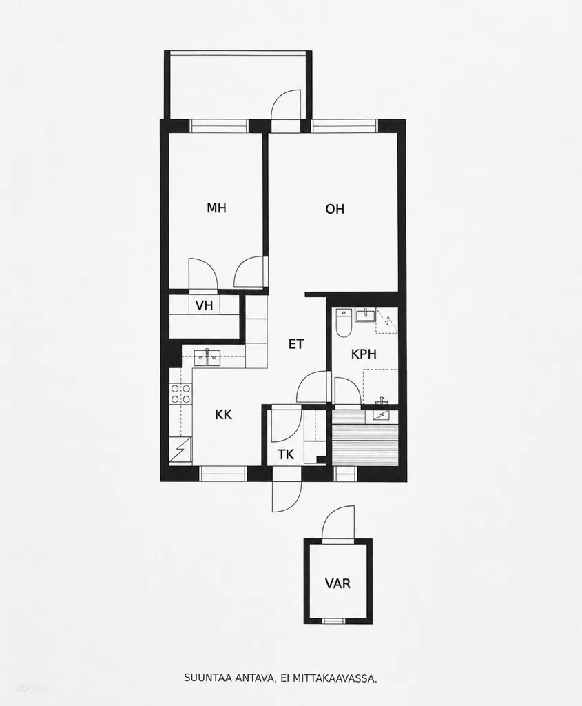 Plan - Furnished Flat with Balcony in Oulu