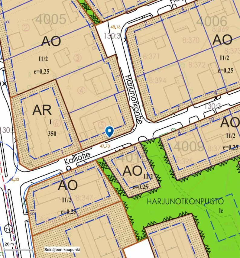 Plaan - Plot for Duplex in Hyllykallio, Seinäjoki