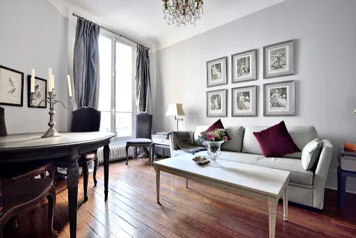Séjour - Appartement de Luxe avec Vue Tour Eiffel à Paris 16ᵉ