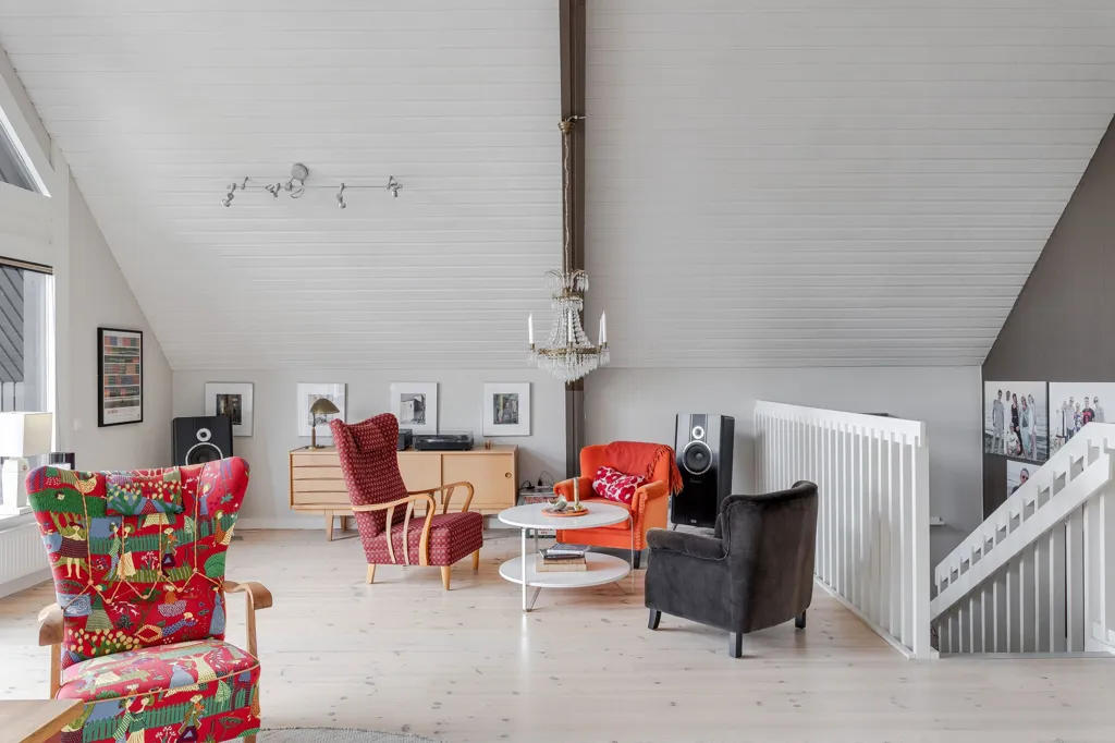 Living Room - Architectural Villa with Rental Unit in Väster