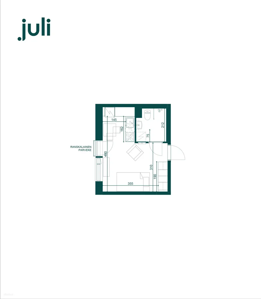 Plan - 1-Bedroom Flat with French Balcony in Vantaa