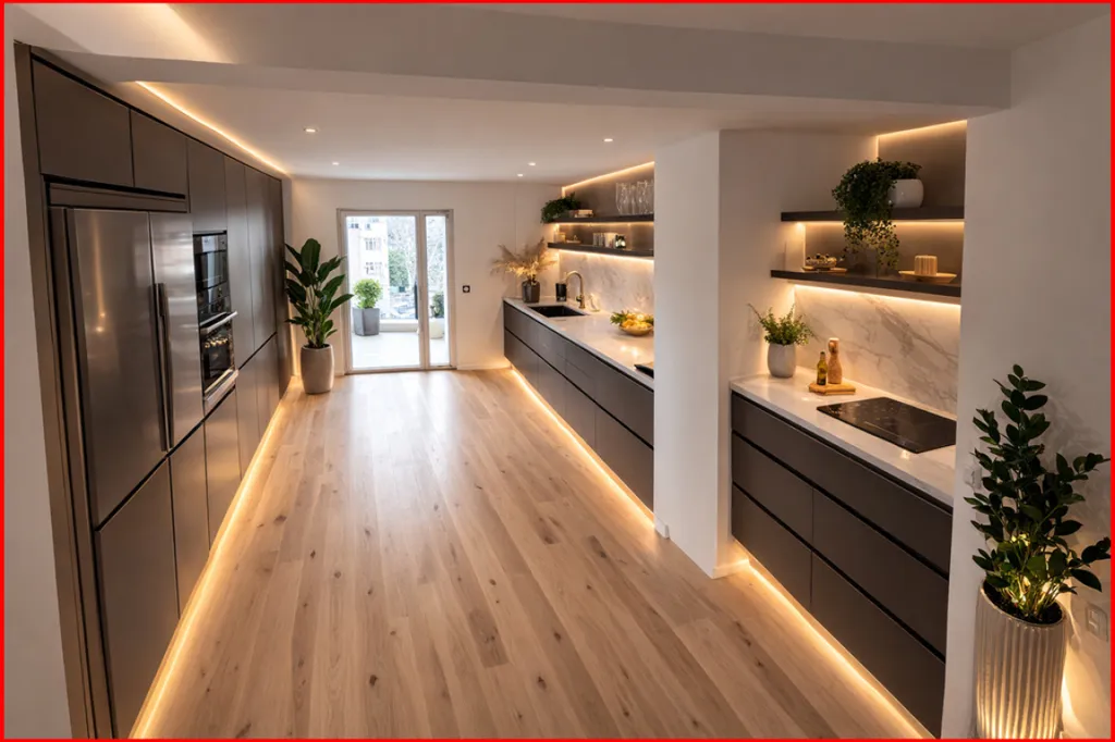 Köök - 3-Bed Apartment with Balcony in Lyon 7ème