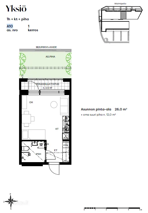 Plan - Modern Studio with Garden in Vantaa