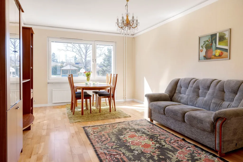 Living Room - Well-Planned Two-Bedroom Flat with Balcony in Stockholm