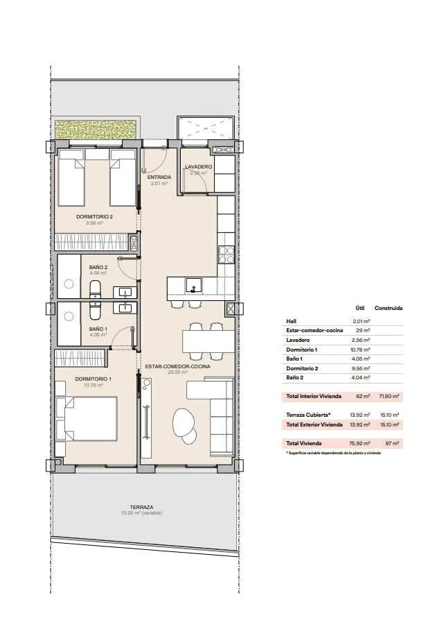 Floor Plan - Apartment with Terrace in La Nucia