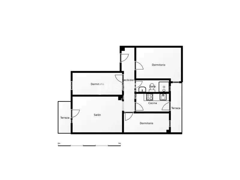 Floor Plan - Three-Bedroom Apartment with Terrace in Sedaví