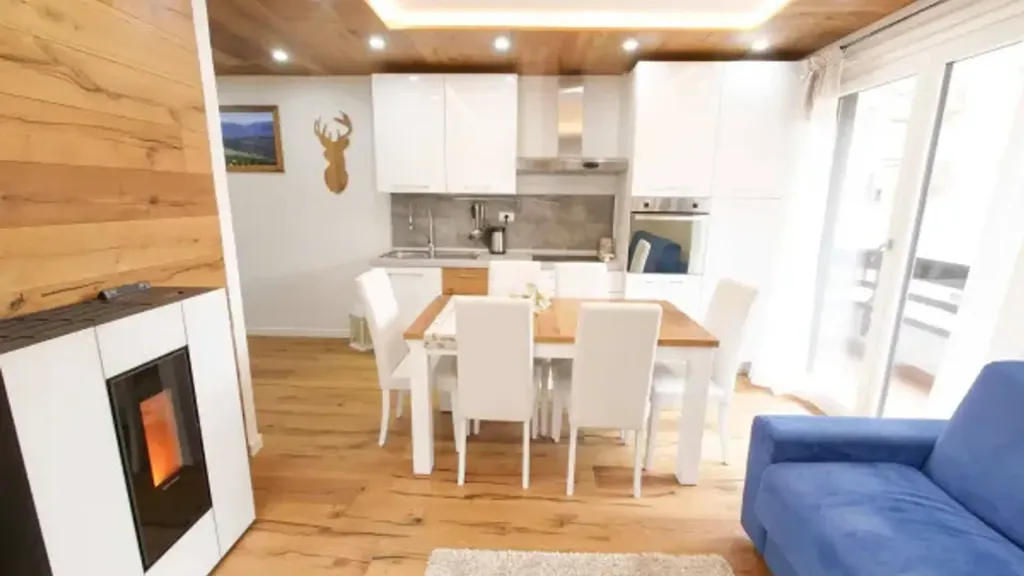 Séjour - Rustic-Style Flat with Balcony in Aprica