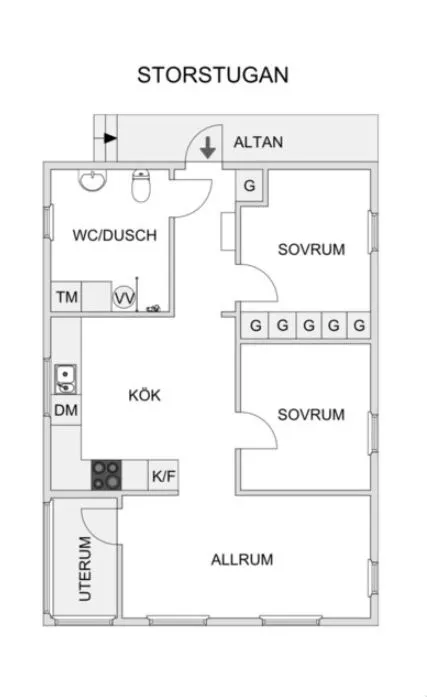 Plan - Strand-adjacent Farmstead with Three Cottages in Västerbotten
