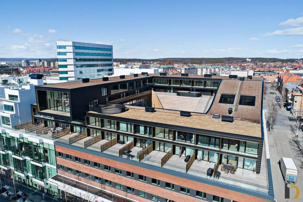 Vue aérienne - Penthouse with Terrace in Umeå