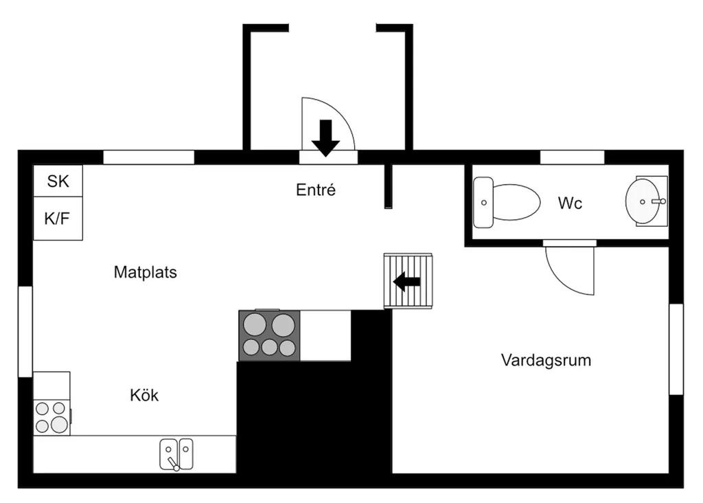 Plan - Classical Cottage with Garden in Norrslyta