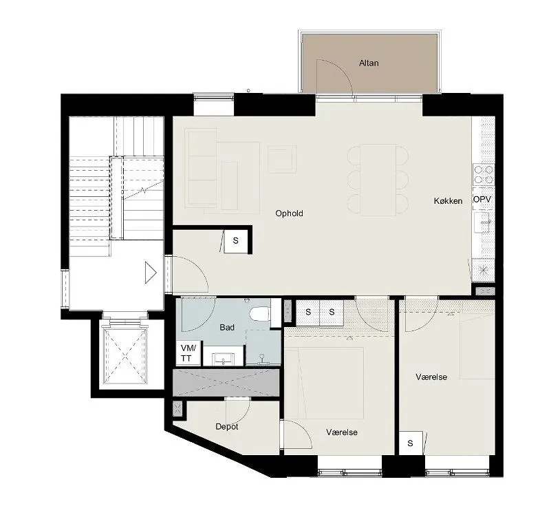 Plan - Apartment with Balcony in Banebyen