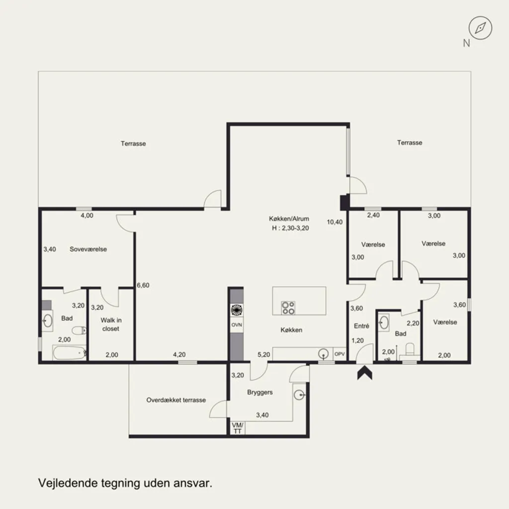 Floor Plan - Modern Villa with Large Terrace in Bullerup