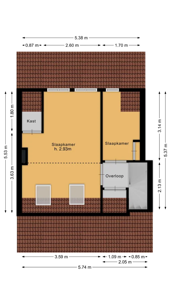 Planimetria - Bright Bungalow with Balcony in Zuilen