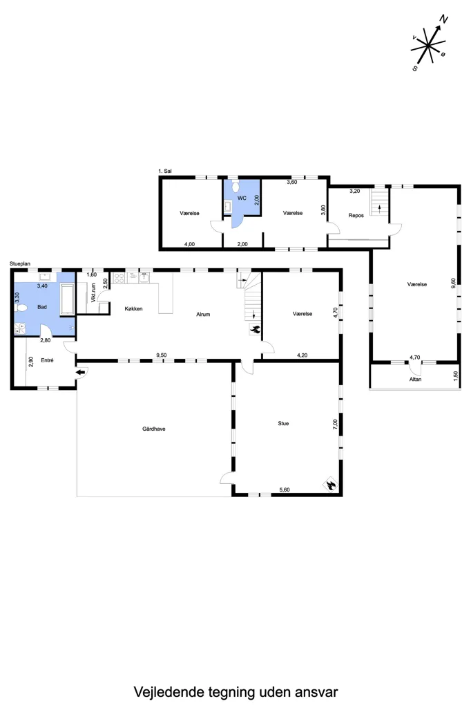 Plan - Maison 5 pièces à Ulstrup