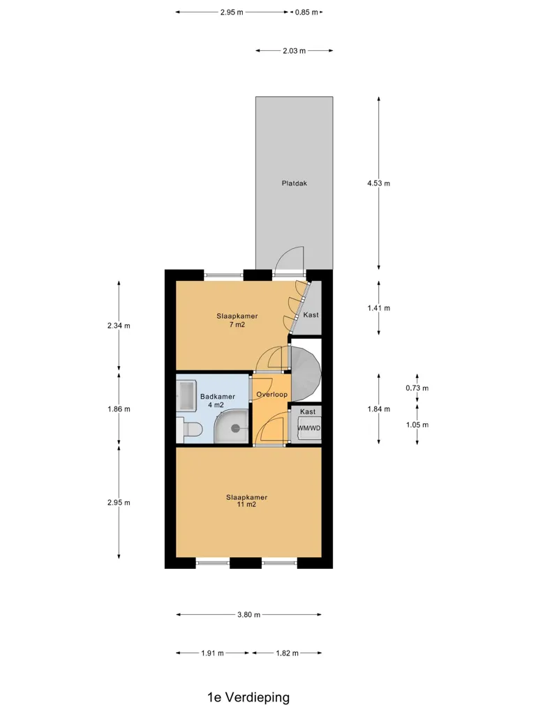 Planimetria - Characterful Semi-detached House with Garden View in Gouda