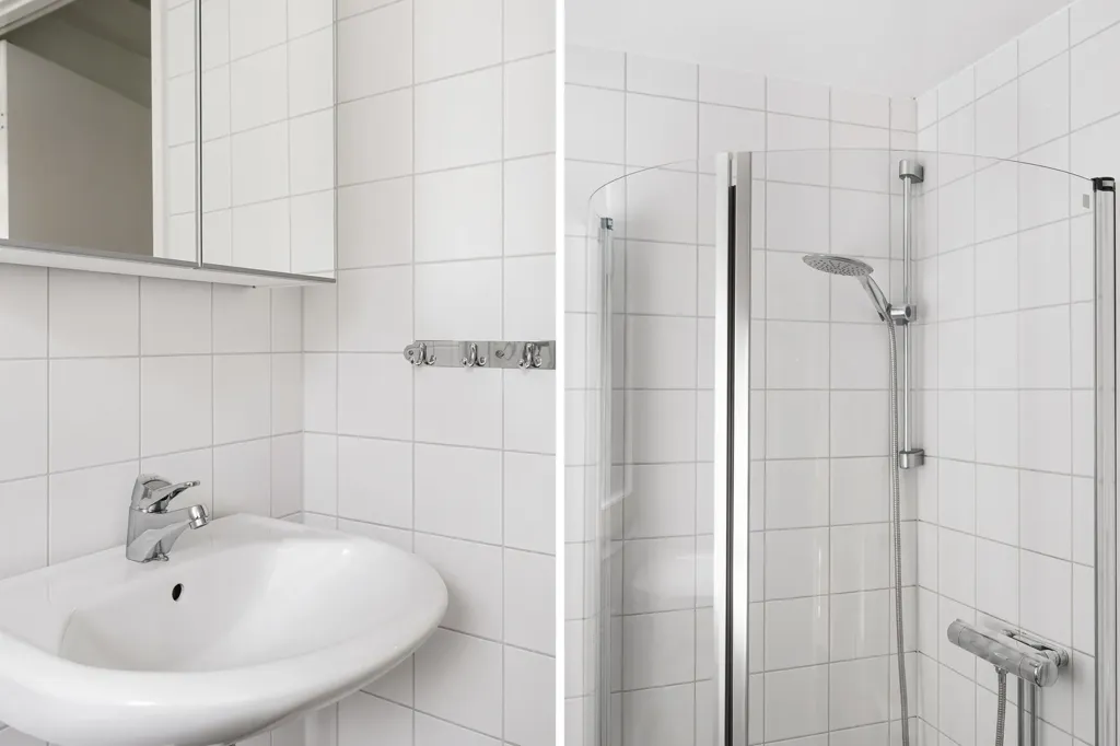 Salles de bain - Corner Flat with West-Facing Balcony in Norra Ängby
