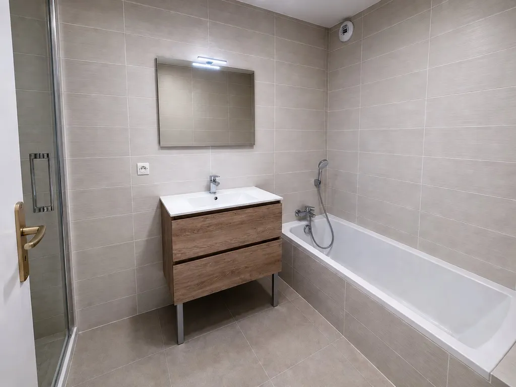Bathrooms - Refurbished Flat with Balcony in Andrézieux Centre