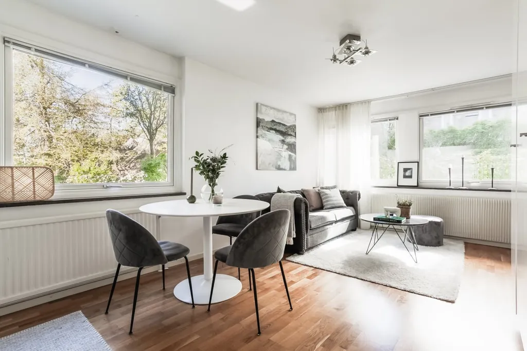 Séjour - Corner Flat with Park View in Göteborg