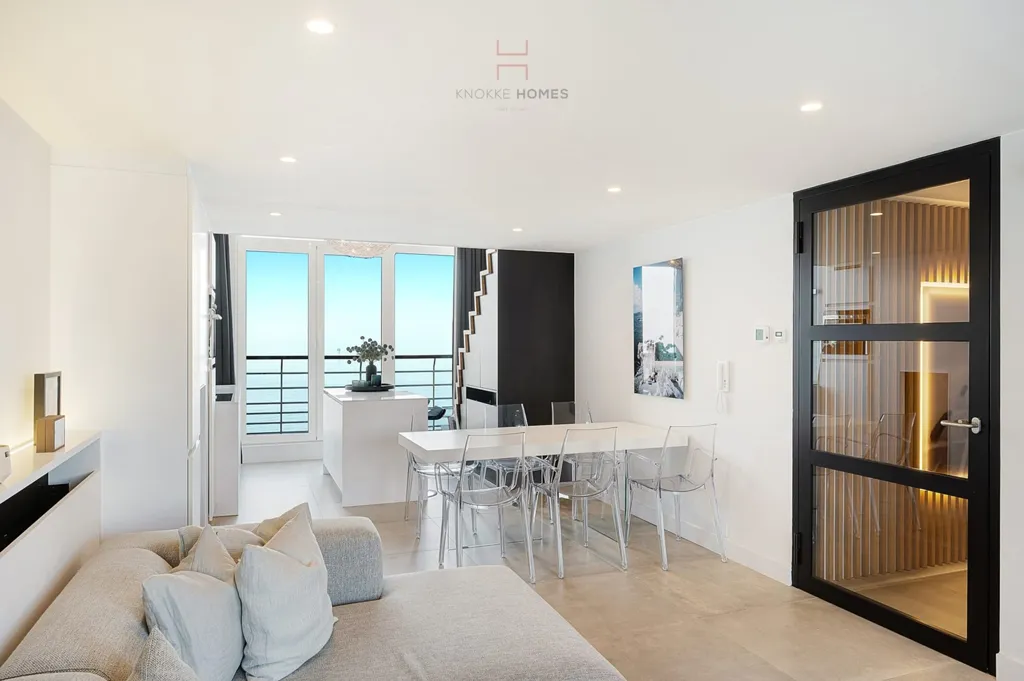 Séjour - Duplex Mansardé avec Mezzanine et Vue Mer à Zeedijk-Het-Zoute