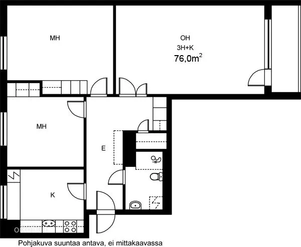 Planimetria - Apartment with Balcony in Jyväskylä Centre